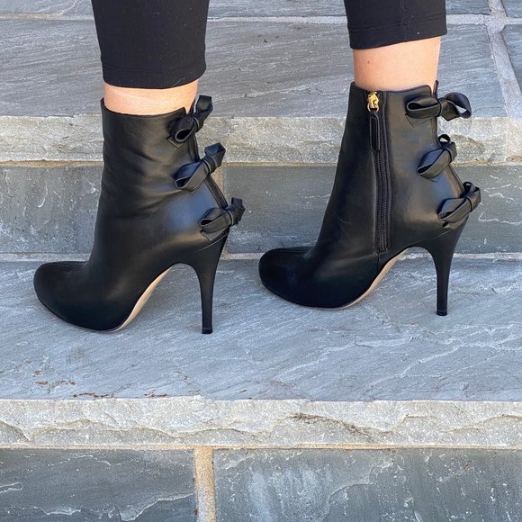 *SOLD* Valentino Bow-Back Ankle Booties - Picture 1 of 4